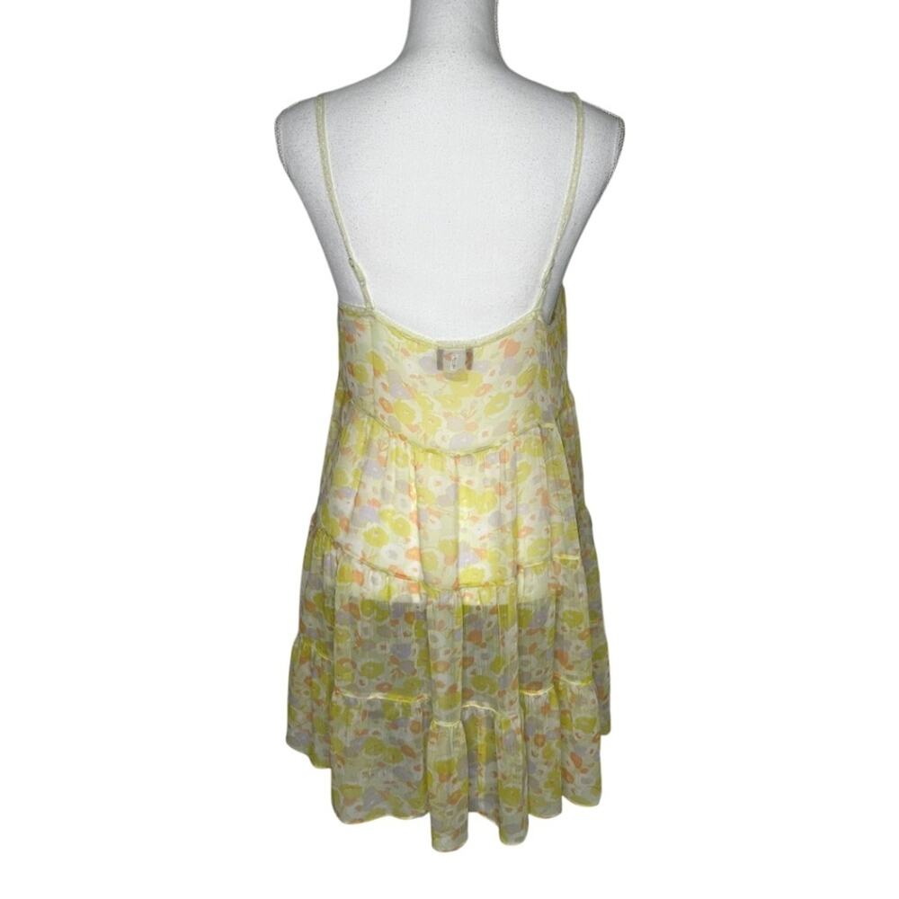 Free People Intimately Floral Babydoll Nightgown Yellow Sheer Babydoll Dress S - Picture 2 of 9